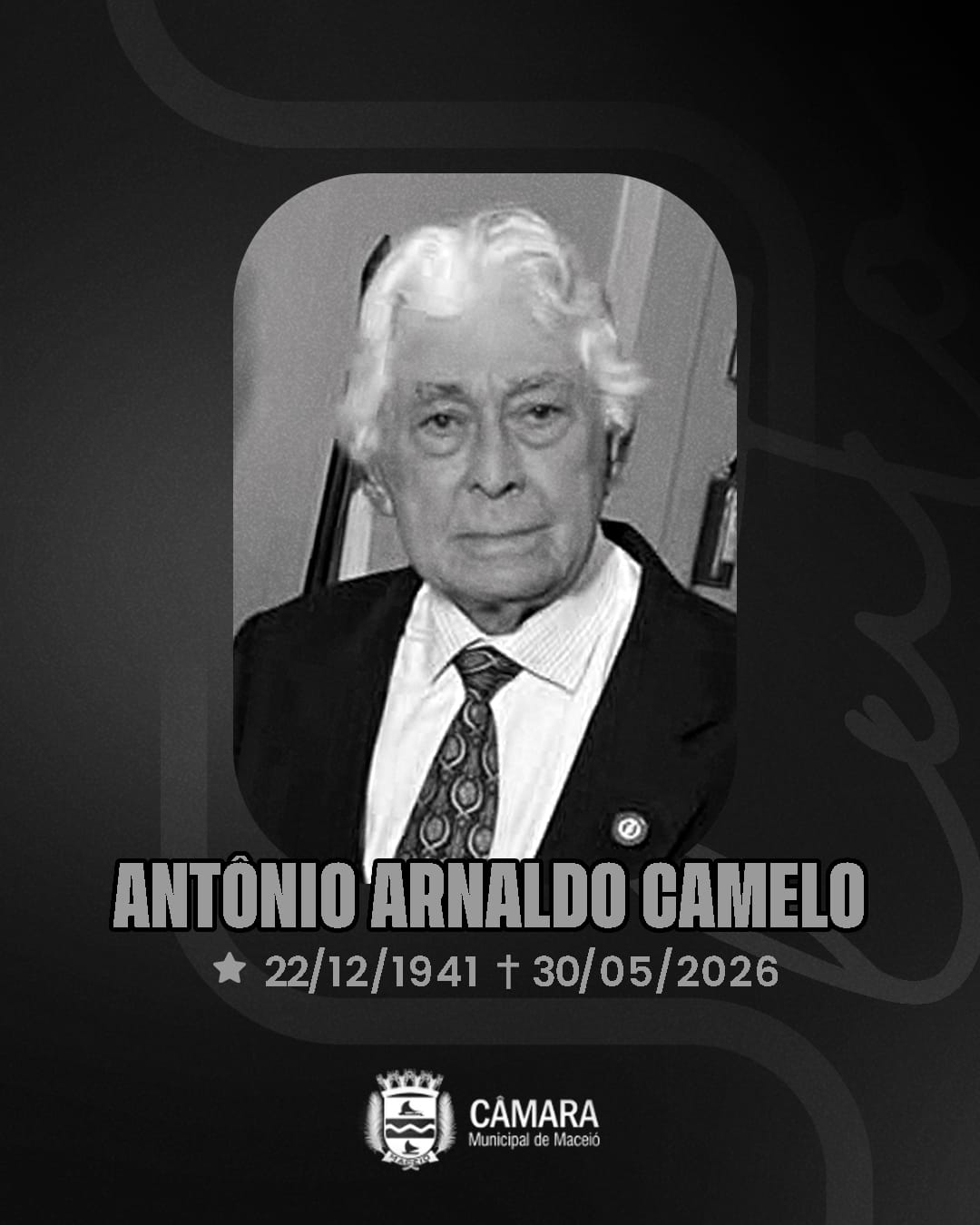 Câmara Municipal lamenta o falecimento do ex-vereador Antonio Arnaldo Camelo