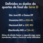 Rumo à Série C: ASA e CSA têm confrontos definidos nas quartas da Série D